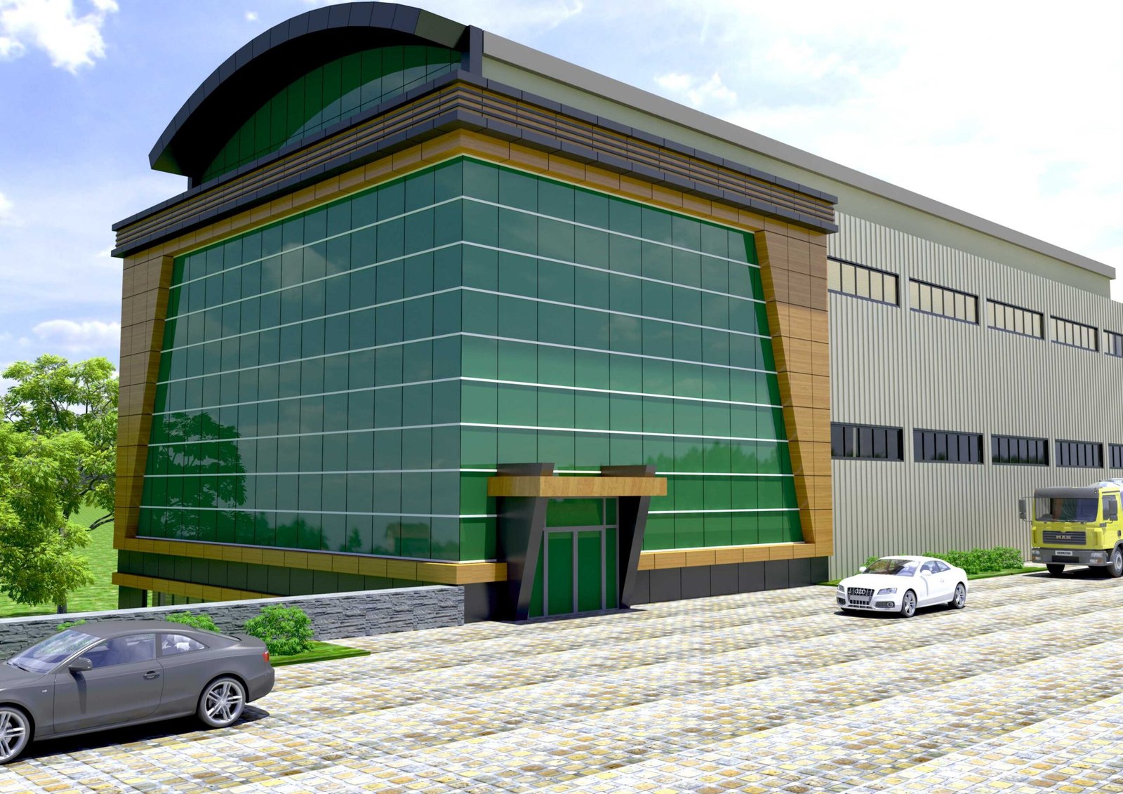 Doğrular Ev Ürünleri Kıraç Fabrika Projesi dış cephe uygulaması